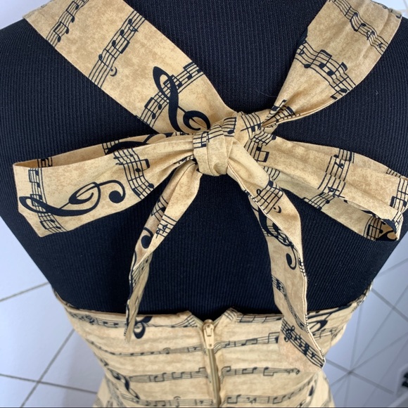 Hot Topic Musical Note Halter Fully Lined Dress Size XS - Picture 9 of 12
